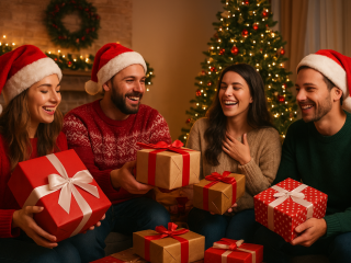 Новый год, подарки, друзья, изображения: Знай.ua