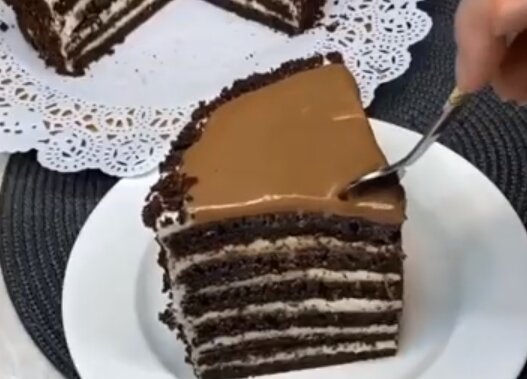 Шоколадный торт на сковородке, скриншот