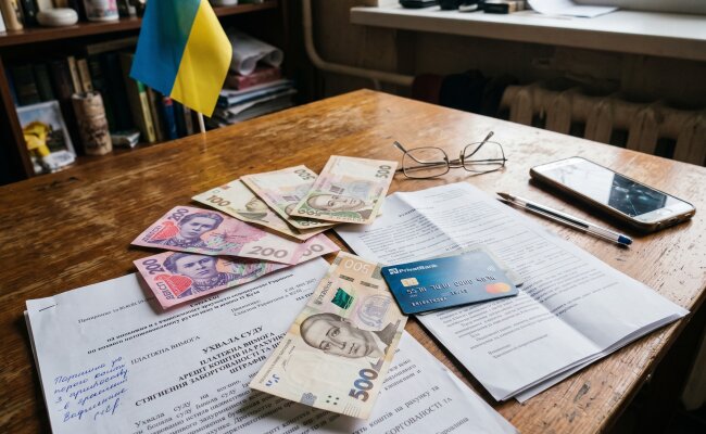 борги арешт рахунків гривні штраф