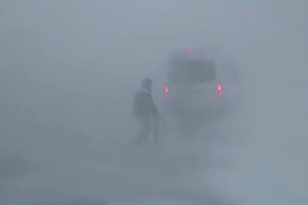 Снежный ураган, кадр из видео