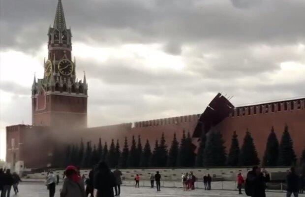 Разрушение Кремля от ветра, кадр из видео