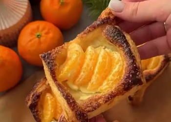 Слойки с мандарином, кадр из видео