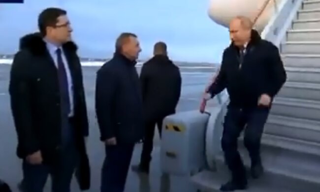 Путин нарушает карантин, скрин из видео