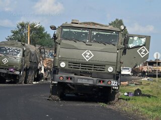 знищена колона техніки окупантів у Курській області