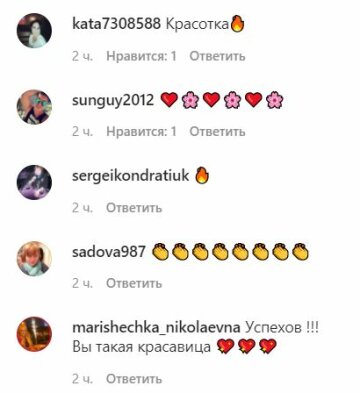 Комментарии к публикации, скриншот: Instagram