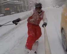 Вулицями Нью-Йорка на сноуборді (відео)