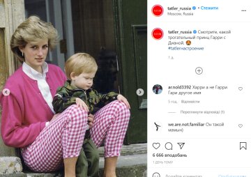 Принцесса Диана и Гарри, instagram.com/tatler