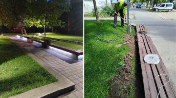 Зруйноване освітлювальне обладнання у Дніпрі
