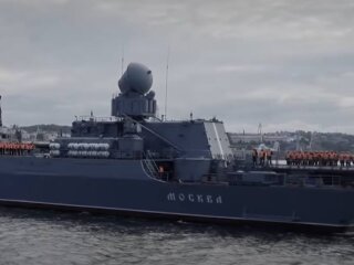 Російський корабель, фото: скріншот з відео