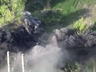 Вибух російської бронетехніки. Фото: Telegram