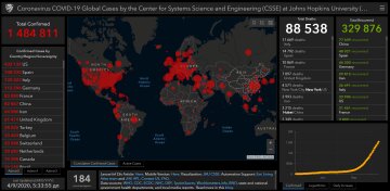 Поширення коронавірусу у світі на 9 квітня, скірншот: gisanddata.maps.arcgis.com