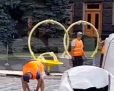 Будівництво майданчика біля ОП, кадр з відео