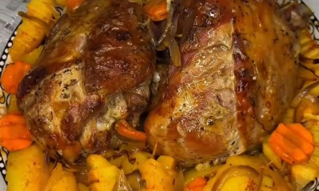 Индюшачьи голени с овощами: фото скрин рецепта