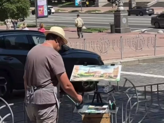 Украинцы, художник, Киев, кадр из видео