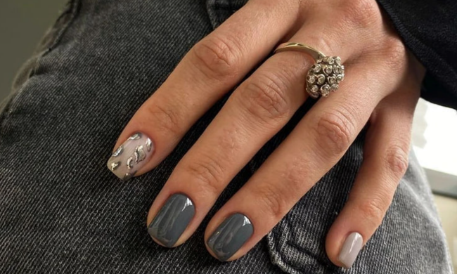 Сірий грошовий манікюр, фото із соцмереж