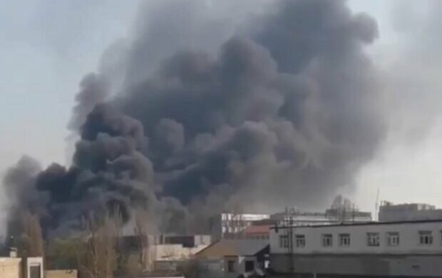 пожар на Бориспольской, скриншот с видео