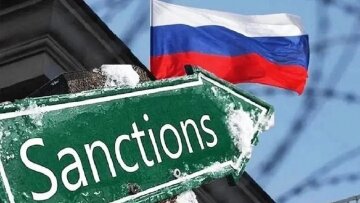 Прапори ЄС та Китаю на тлі санкційної тематики