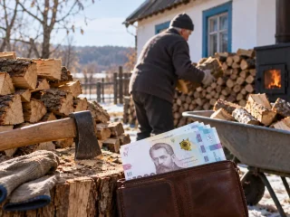 Дрова для опалення будинку взимку