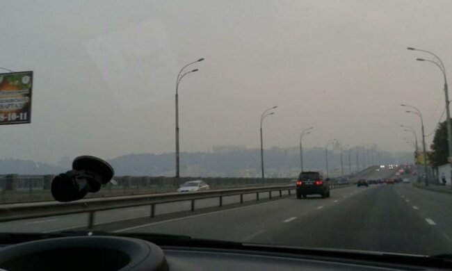 Киев накрыло едким дымом (видео)