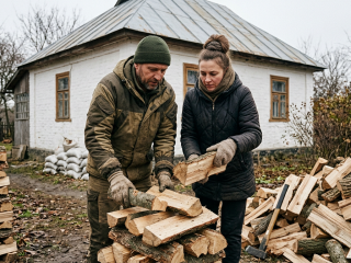  Заготівля дров. Фото: згенероване ШІ 