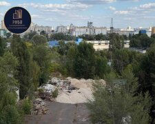 Свалка неизвестных отходов на улице Петра Панча, 11 в Оболонском районе Киева