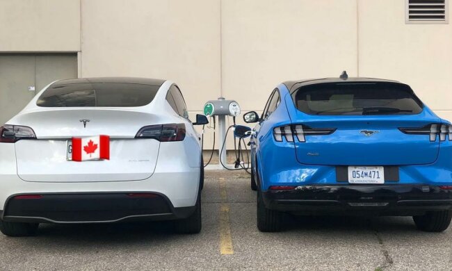 Ford Mustang Mach-E And Tesla Model Y, скриншот