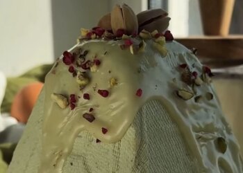 Творожная фисташковая паска: фото скрин рецепта