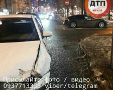 Автохам спровоцировал ДТП на Печерске