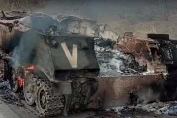 російська окупаційна техніка. Фото: скрін youtube