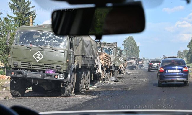 знищена колона техніки окупантів у Курській області