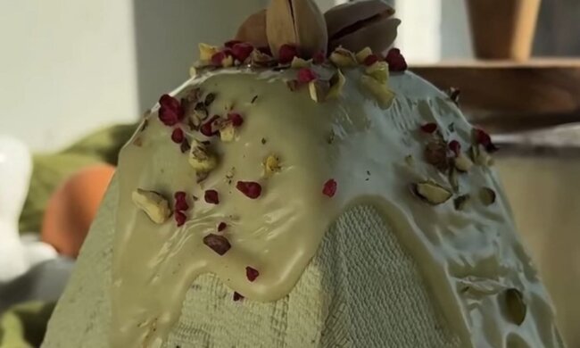 Сирна фисташкова паска: фото скрін рецепта