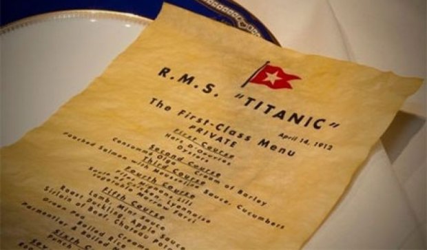 Меню последнего обеда на "Титанике" продали за $88 тыс. 