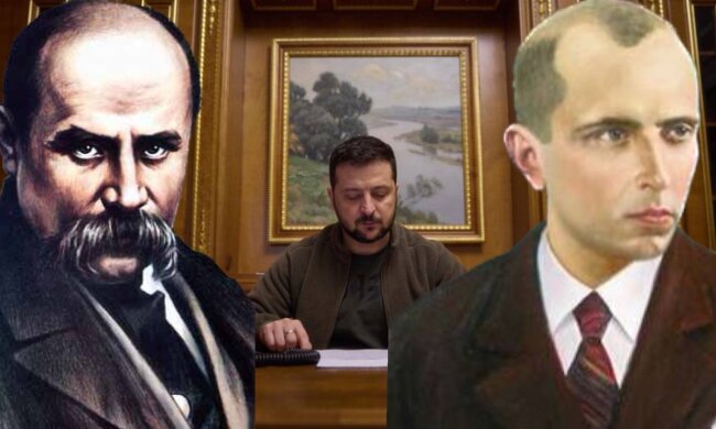 Зеленський, Шевченко та Бандера, фото: вільне джерело