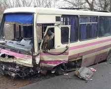 Жінка загинула у лобовому зіткненні автобуса та легковика (фото)
