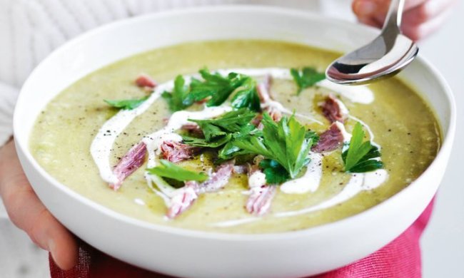 Найшвидший рецепт горохового супу з шинкою