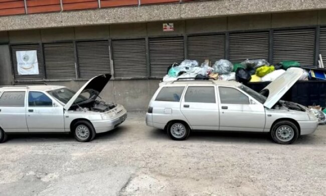 Брошенные "Лады" в Лодьзе, скриншот: YouTube