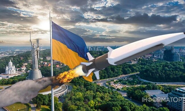 Угроза массированного обстрела Киева — коллаж