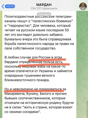 Высказывание Стешина, скриншот: Telegram