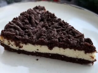 Шоколадный тертый пирог с творожной начинкой: фото скрин рецепта