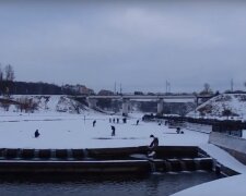 зимова річка, скріншот з відео