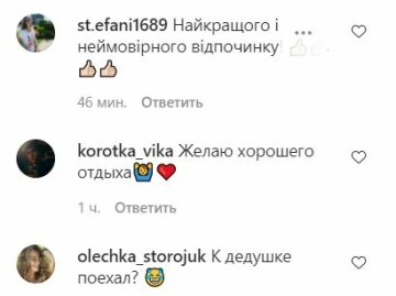 Комментарии к публикации, скриншот: Instagram