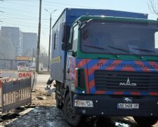 Коммунальная техника Днепроводоканала на левобережье Днепра