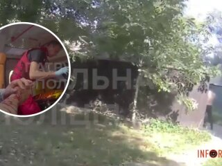 Перші хвилини після російської атаки на Дніпро, кадр з бодикамери поліції