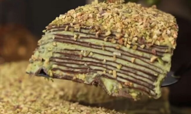 Шоколадний млинцевий торт: фото скрін рецепту