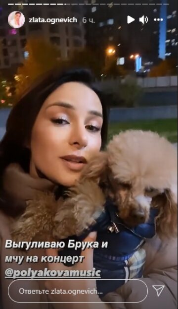 Скриншот с Insta Stories, Злата Огневич