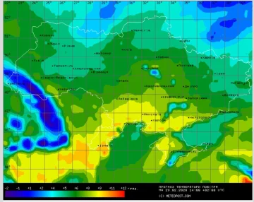 Погода в Украине, фото: скриншот Meteopost.com