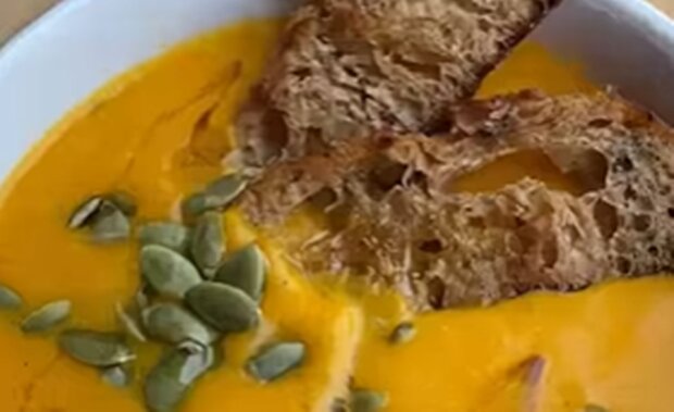 Гарбузовий суп-пюре від Шеремет, скріншот з відео