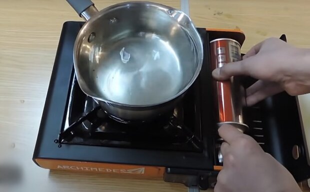 Портативна газова плита, скріншот з відео