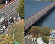 Пустой Новый мост в Днепре после перекрытия