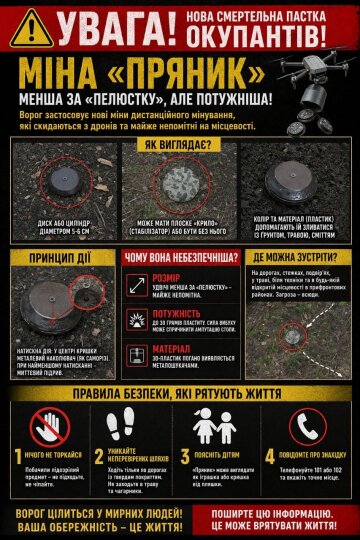 Міна "пряник": фото телеграм-канал Івана Базилюка